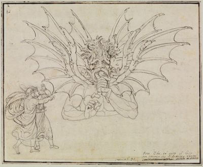 Joseph Anton Koch - Lucifer (Dante Inferno, Canto 34, V 37)