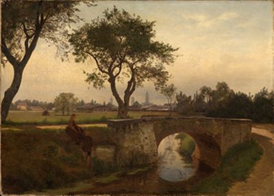 Gustav Osterroht - Blick auf Karlsruhe von Süden