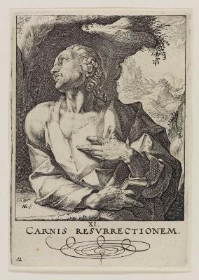 Hendrick Goltzius - Christus, die 12 Apostel mit Paulus; Blatt 12 (arabisch) (Judas Thaddäus)