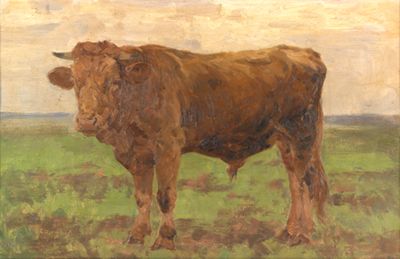 Victor Weishaupt - Brauner Stier auf der Weide