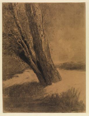 Odilon Redon - Baum, nach links geneigt