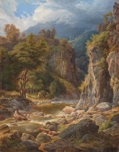 Carl Ludwig Frommel - Felspartie bei Langenbrand im Murgtal