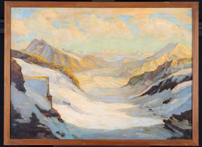 Peter Emil Recher - Alpenlandschaft im Schnee