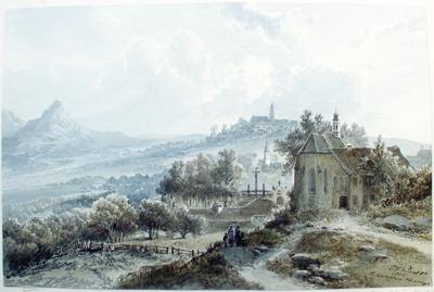 Peter Franciscus Peters - Blick von St. Luzen auf Hechingen und Burg Hohenzollern
