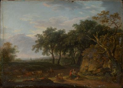 Ferdinand Kobell - Waldlandschaft mit Hirt und Herde