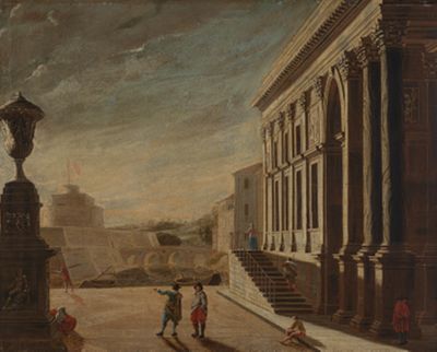 Viviano Codazzi - Römische Phantasievedute mit Blick auf die Engelsburg