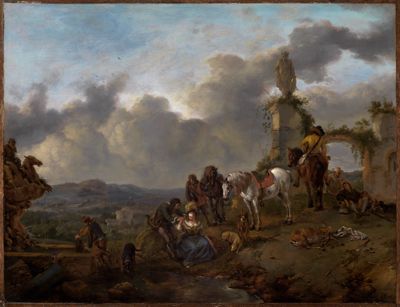 Philips Wouwerman - Rastende Jagdgesellschaft