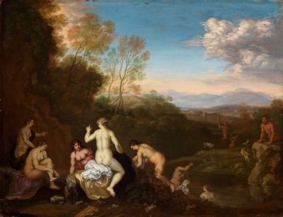 Daniel Vertangen - Badende Nymphen, von einem Faun belauscht