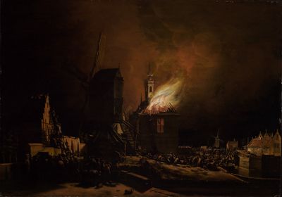 Egbert Lievensz. van der Poel - Nächtliche Feuersbrunst in einer holländischen Stadt