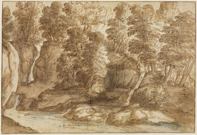 Cornelis van Poelenburg - Waldlandschaft bei Tivoli
