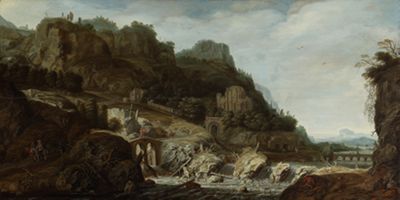 Jochem Govertsz. Camphuysen - Gebirgslandschaft mit einem Wasserfall