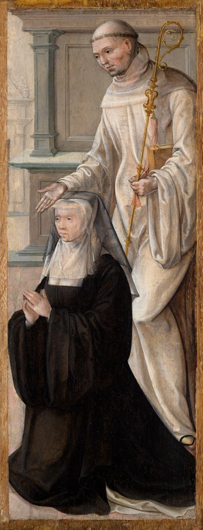 Niederländischer Meister - Heiliger Bernhard mit einer knienden Nonne
