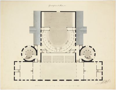 Friedrich Johann Andreas Arnold - Umbauentwurf zum Karlsruher Hoftheater