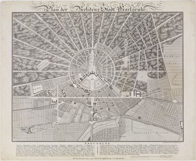 Gottlieb Börner - Plan der Residenz-Stadt Karlsruhe