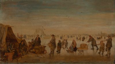 Arent Arentsz. - Eisvergnügen auf zugefrorenem Fluss