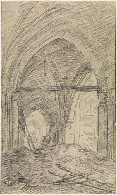 Hubert Robert - Abbruch eines gotischen Kirchenraums