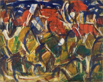 Christian Rohlfs - Rote Dächer unter Bäumen
