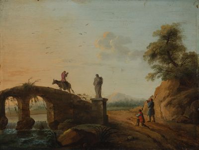 Philippe Jacques de Loutherbourg - Landschaft mit Brücke