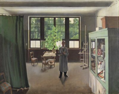 Wilhelm Schnarrenberger - Selbstbildnis des Künstlers im Atelier