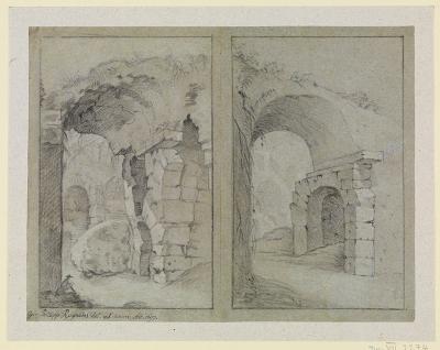 Georg Philipp Rugendas (1666) - Zwei Ruinenstudien des Kolosseums (aneinandergeklebt)