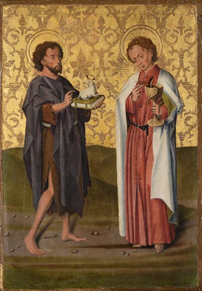 Friedrich Herlin (1425) - Die Heiligen Johannes der Täufer und Johannes der Evangelist