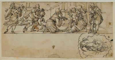 Christoph Murer (Umkreis) - Anbetung der heiligen drei Könige, quer: Madonna auf der Mondsichel