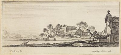 Perelle - Folge von sechs Landschaftsdarstellungen mit Staffage, Blatt 1