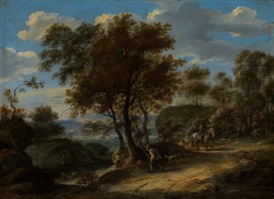 Anthonie Waterloo(?) - Lichte Waldlandschaft mit Entenjägern