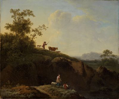 Georg Friedrich Meyer (1735) - Abendlandschaft mit Hirten