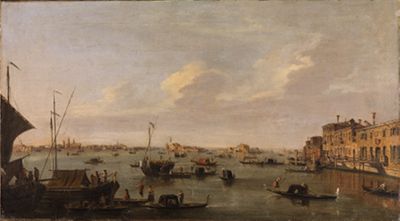 Francesco Tironi (1800) - Blick auf die venezianische Lagune mit den Inseln San Michele und San Cristoforo