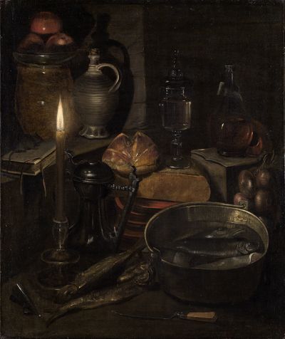 Georg Flegel (1566) - Vorratskammer bei Kerzenlicht