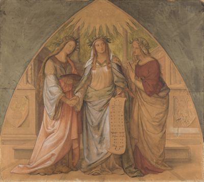 Philipp Veit - Allegorische Gestalten der Architektur, Plastik und Malerei