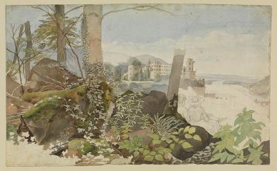 August Lucas - Blick von Südosten auf das Heidelberger Schloss