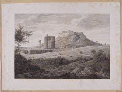 Johann Heinrich Schilbach - Südostseite der Akropolis