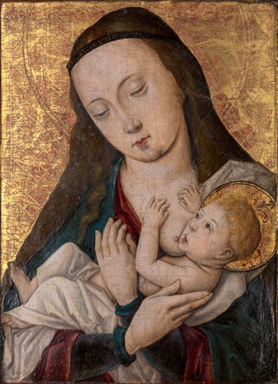 Schwäbischer Meister, tätig um 1475-1500 - Maria mit dem Kinde