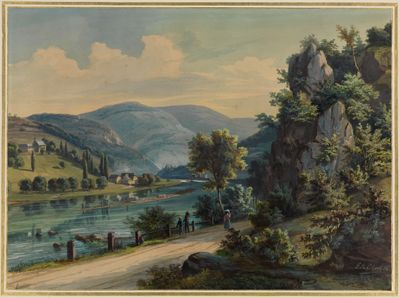 Georg Maria Eckert - Ansicht von Stift Neuburg im Neckartal bei Heidelberg