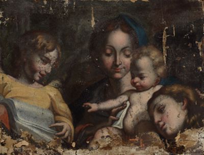 Correggio - Kopie - Maria mit dem Jesuskind, Magdalena und Engel