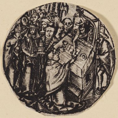 Anonym (15. Jh. D) - Die Messe des hl. Gregor (im Rund)