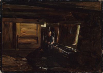 Eugen Bracht - Brunnen im Thomahaus zu Bernau