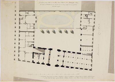 Friedrich Weinbrenner (Nachfolge) - Erweiterungspläne für das Palais Markgraf Louis, Karlsruhe