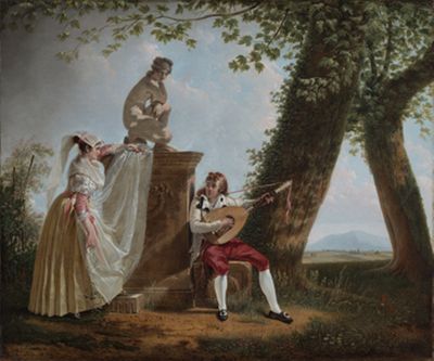 Jacques-Henri Sablet - Serenade in römischer Parklandschaft