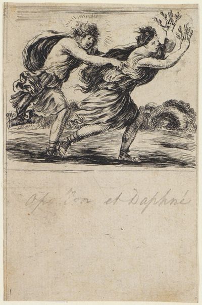 Stefano della Bella - Jeu de la Mythologie - Apollon et Daphné