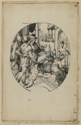 Gotthard Ringgli - Entwurf für ein Mittelbild mit Penelope und den Freiern