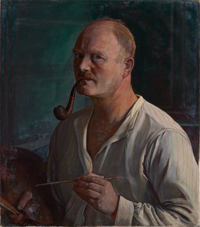 Eugen Segewitz - Selbstbildnis mit Pfeife