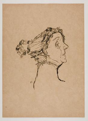 Oskar Kokoschka - Yvette Guilbert (Menschenköpfe, Blatt 6)