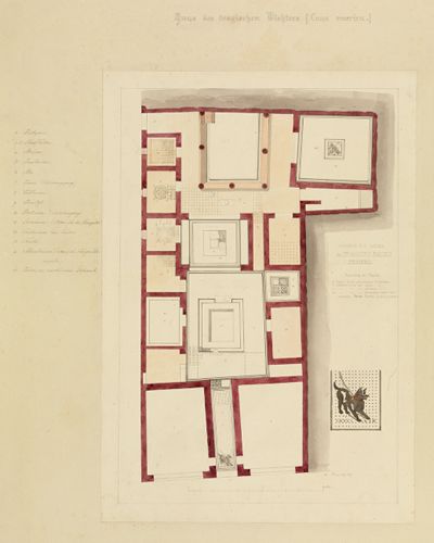 Karl Joseph Berckmüller - Haus des tragischen Dichters- Grundriss (Casa Omerica)