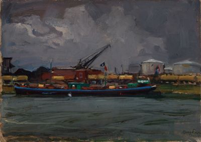 Wilhelm Hempfing - Motiv aus dem Karlsruher Rheinhafen