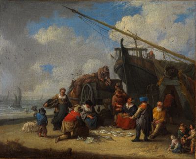 Peeter Bout - Fischmarkt am Strand