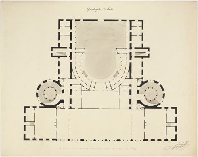 Friedrich Johann Andreas Arnold - Umbauentwurf zum Karlsruher Hoftheater