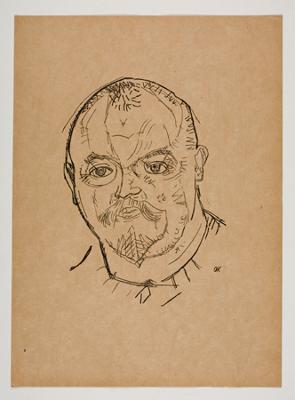 Oskar Kokoschka - Paul Scheerbart (Menschenköpfe, Blatt 3)
